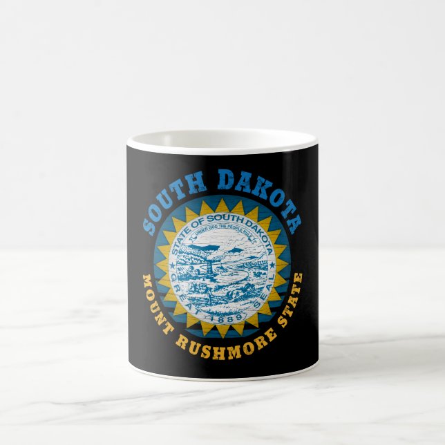SOUTH DAKOTA MOUNT RUSHMORE STATE FLAG COFFEE MUG (Center)