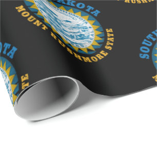 SOUTH DAKOTA MOUNT RUSHMORE STATE FLAG WRAPPING PAPER