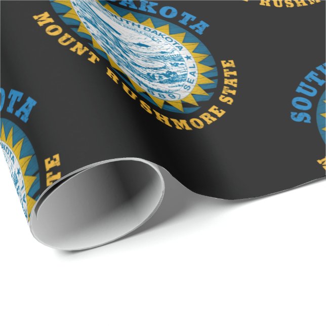 SOUTH DAKOTA MOUNT RUSHMORE STATE FLAG WRAPPING PAPER (Roll Corner)