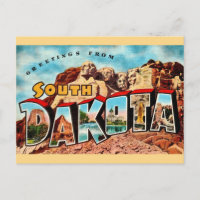 South Dakota Mt Rushmore Postcard