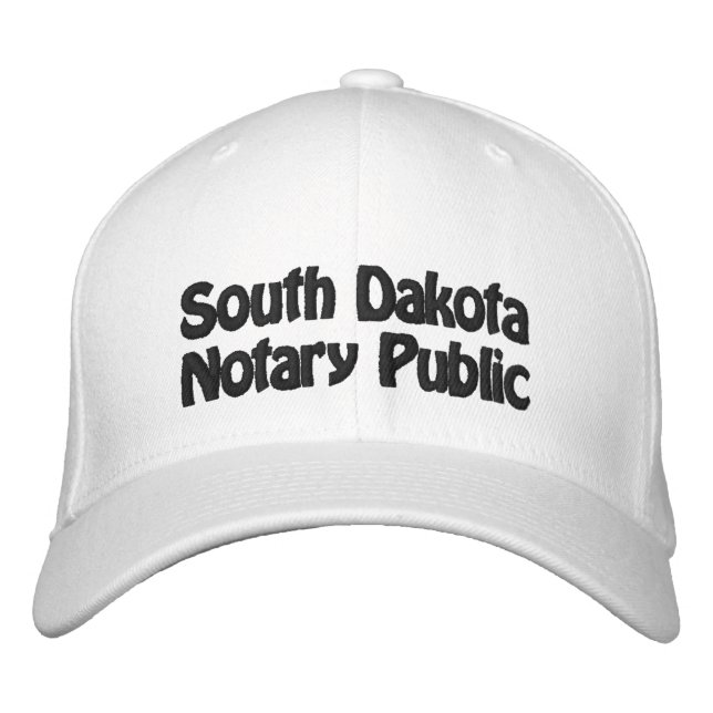 South Dakota Notary Embroidered Baseball Cap (Front)