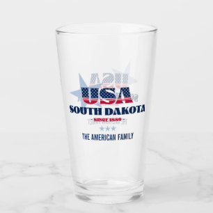 South Dakota Patriotic Pride Personalised Glass