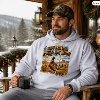 South Dakota Pheasant Hunt Slogan Outdoorsman Grey Hoodie
