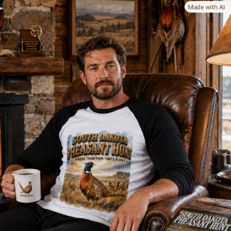 South Dakota Pheasant Hunt Slogan Outdoorsman  T-Shirt