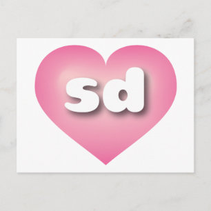 South Dakota pink fade heart - I love sd Postcard