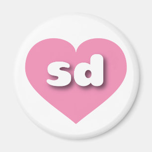 South Dakota pink heart - I love sd Magnet