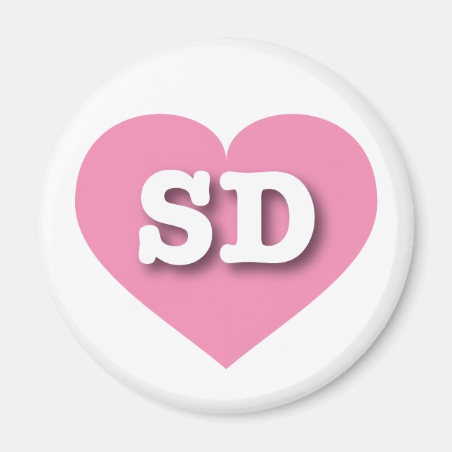 South Dakota Pink Heart - I love SD Magnet (Front)