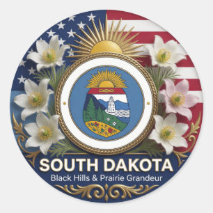 South Dakota Prairie Heritage Pride 🌸 Classic Round Sticker