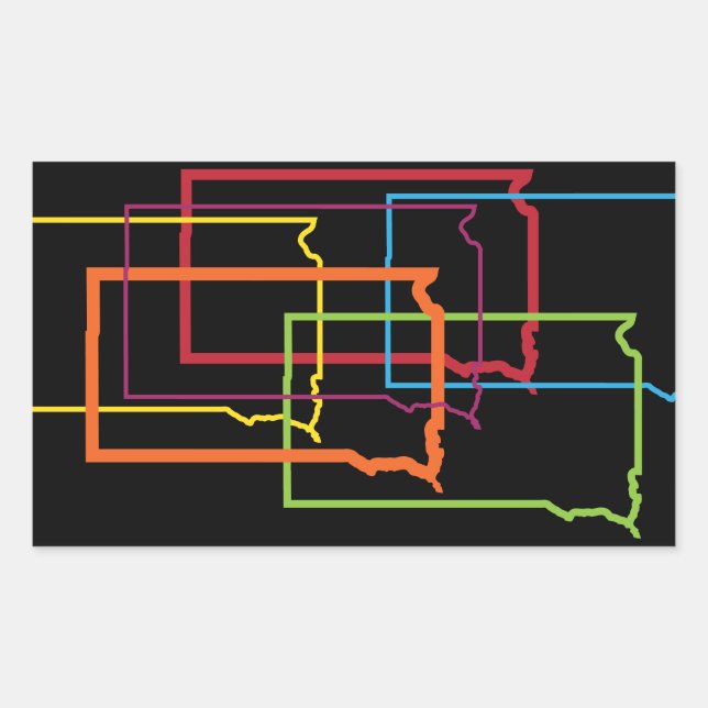 south dakota pride blur rectangular sticker (Front)