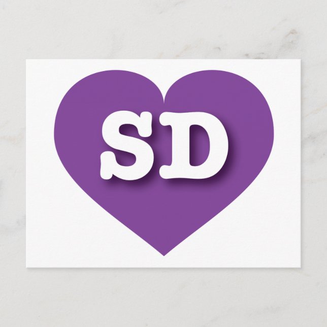 South Dakota Purple Heart - I love SD Postcard (Front)