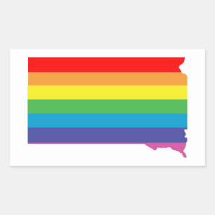 south dakota rainbow rectangular sticker