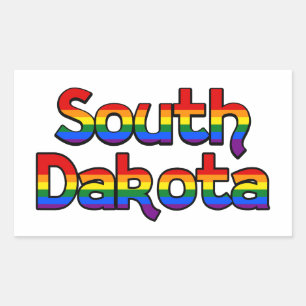 South Dakota Rainbow text Stickers