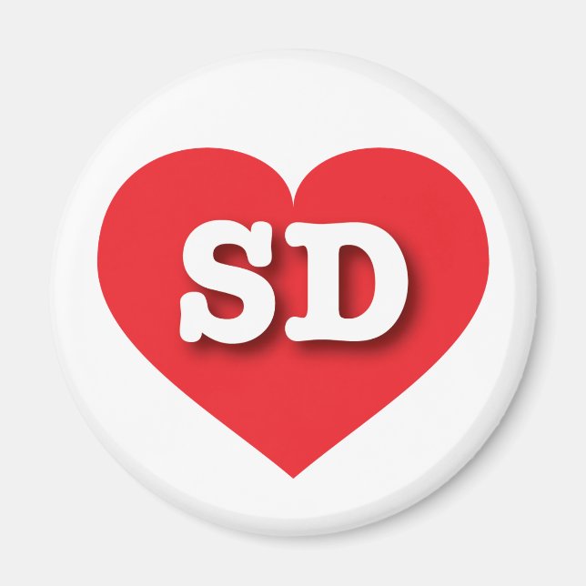 South Dakota Red Heart - I love SD Magnet (Front)