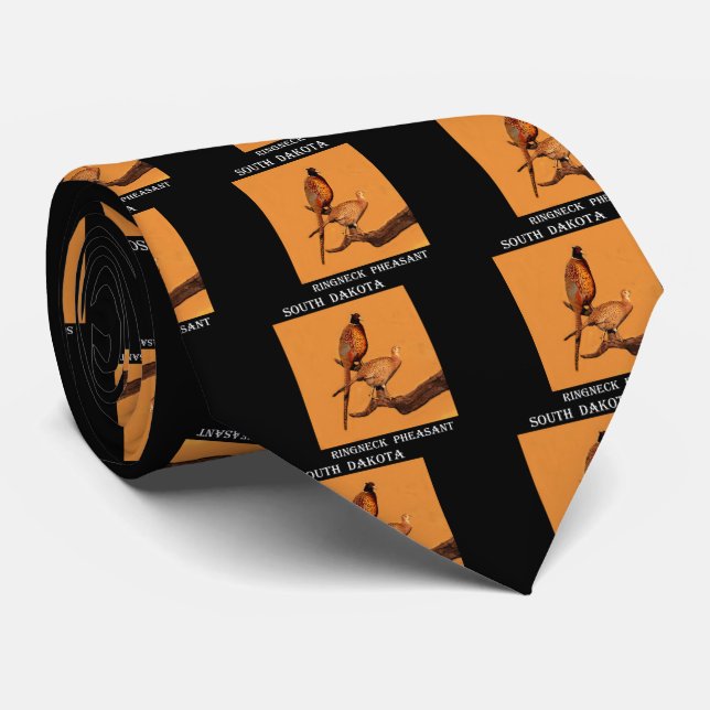 South Dakota Ring-neck Pheasant Tie (Rolled)