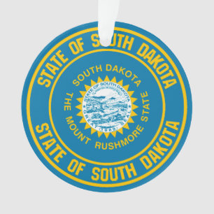 South Dakota Round Emblem Ornament