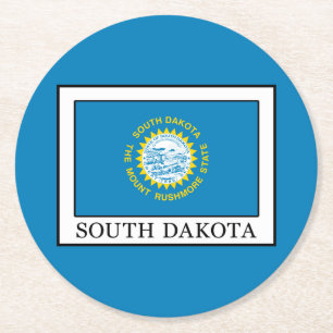 South Dakota Round Paper Coaster