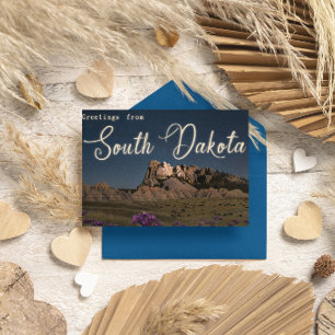 "South Dakota Scenic Night with Rural Flower Postcard