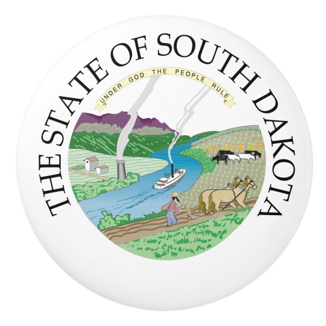 South Dakota sign Ceramic Knob (Front)