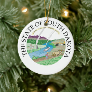 South Dakota sign Ceramic Ornament