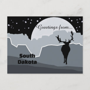 South Dakota State Beautiful Misty Greys  Postcard