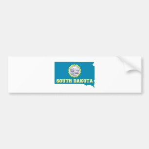 South Dakota State Flag and Map Bumper Sticker