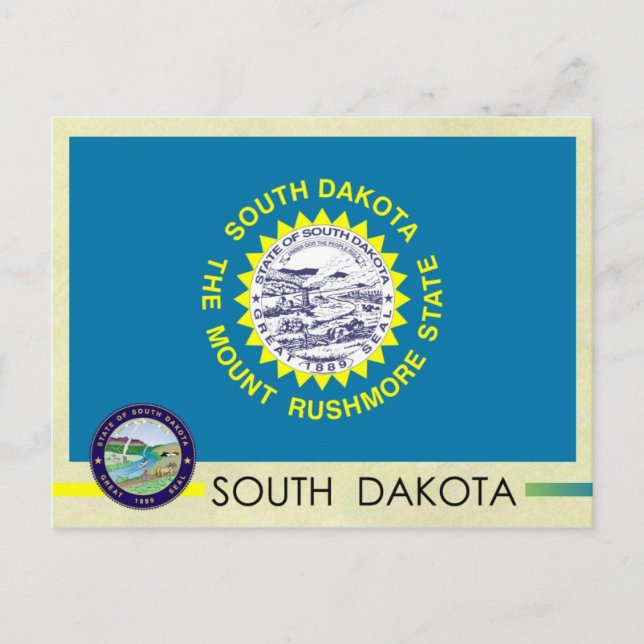 South Dakota State Flag and Seal Postcard (Front)