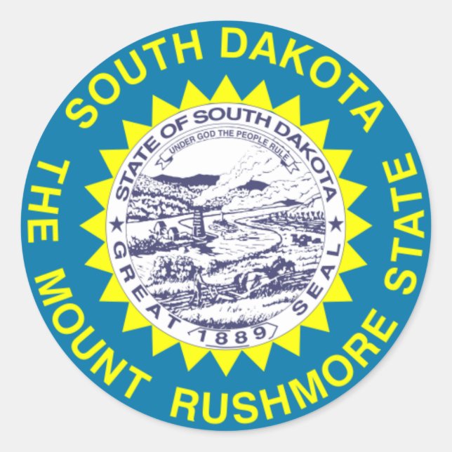 South Dakota State Flag Classic Round Sticker (Front)