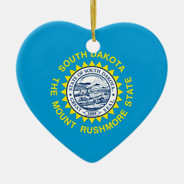 South Dakota State Flag Design Ceramic Tree Decoration (Front)