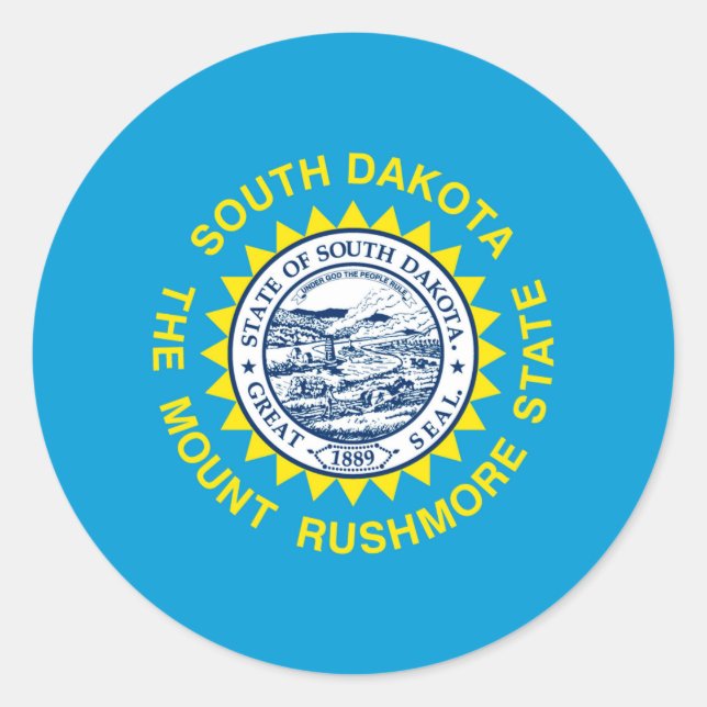 South Dakota State Flag Design Classic Round Sticker (Front)