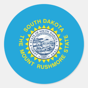 South Dakota State Flag Design Classic Round Sticker
