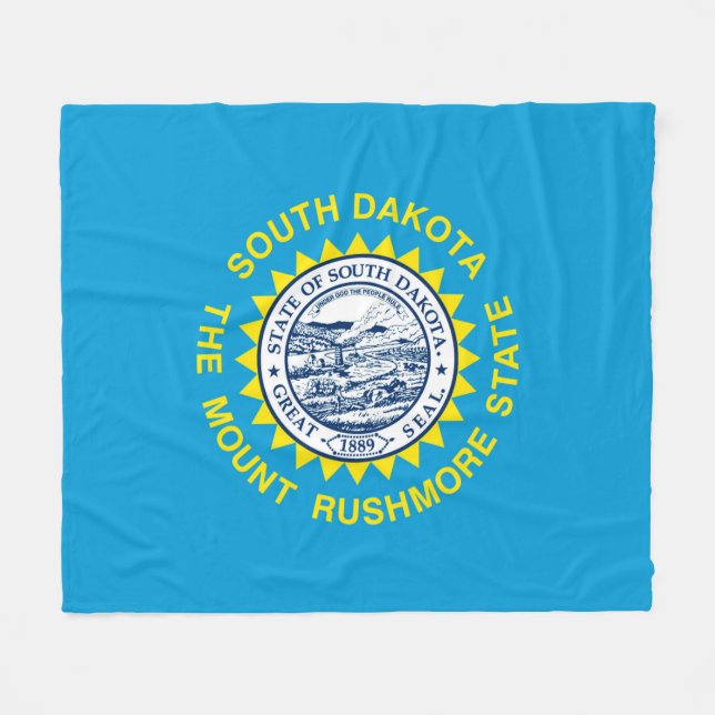South Dakota State Flag Design Fleece Blanket (Front (Horizontal))