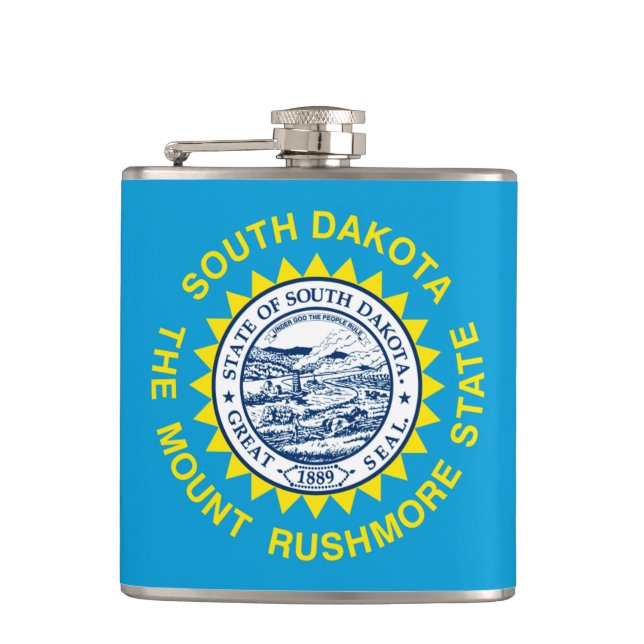 South Dakota State Flag Design Hip Flask (Front)