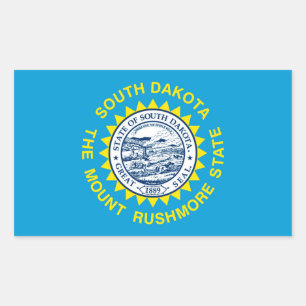South Dakota State Flag Design Rectangular Sticker