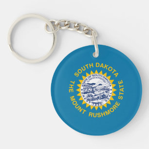 South Dakota State Flag Key Ring