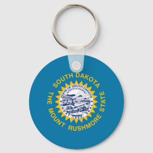 South Dakota State Flag Key Ring