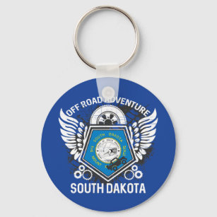 South Dakota State Flag Off Road Adventure 4x4 Key Ring