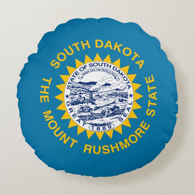 South Dakota State Flag Round Cushion (Front)