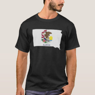 SOUTH DAKOTA STATE MAP ILLINOIS IL Flag Roots Men T-Shirt