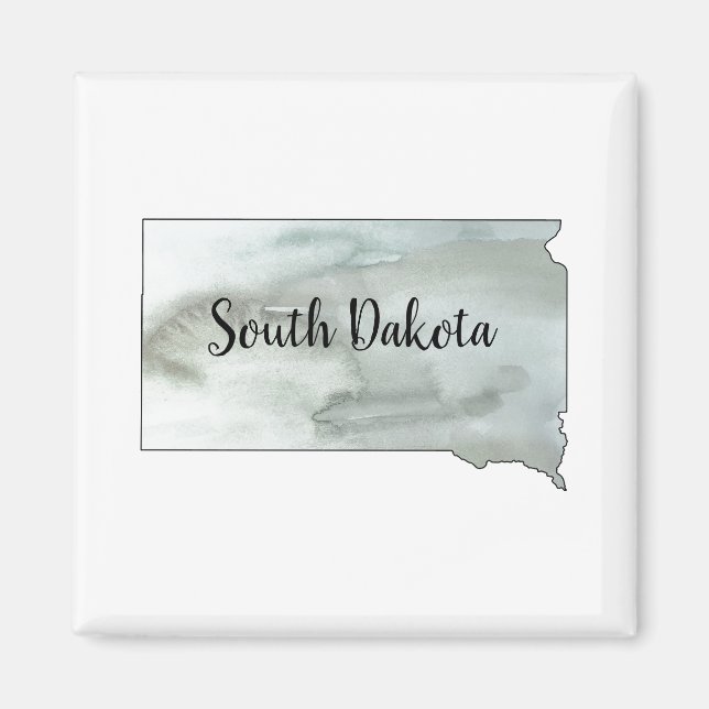 South Dakota State Outline Painting Magnet (Front)