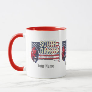 South Dakota United States Retro State Map Vintage Mug