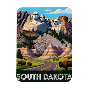 South Dakota USA Black Hills Badlands Travel 🌾 Magnet
