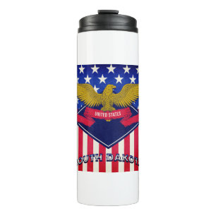 South Dakota USA Flag Thermal Tumbler