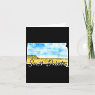 South dakota watercolor landscape art for nature card
