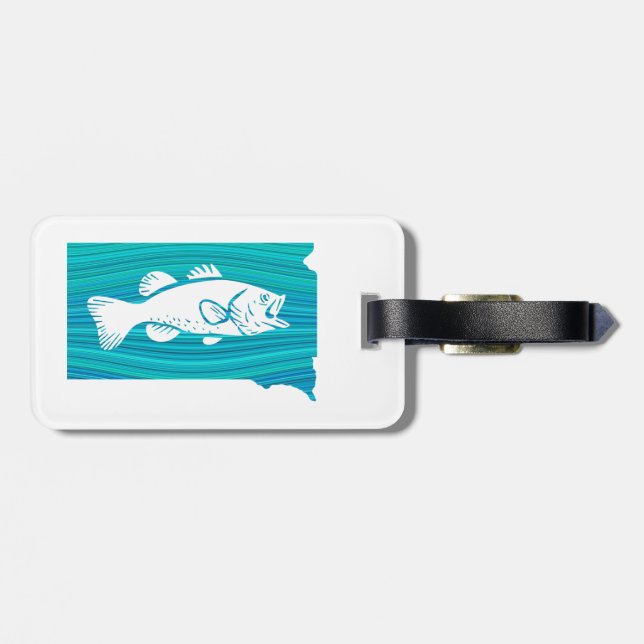 South Dakota Wave Fishing Luggage Tag (Back Horizontal)