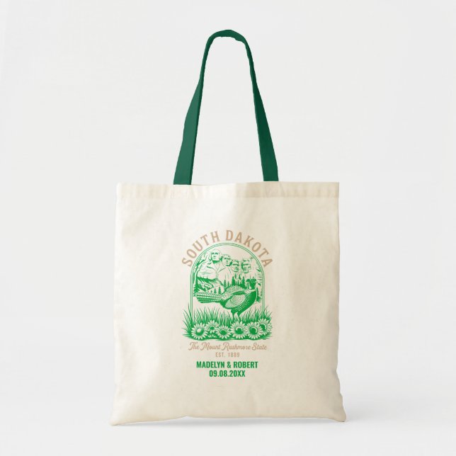 South Dakota Wedding Welcome Bag, State Love Tote Bag (Front)
