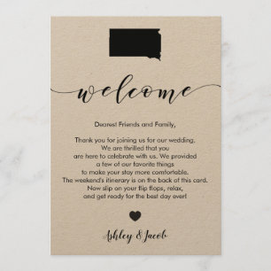 South Dakota Wedding Welcome Letter & Itinerary Program
