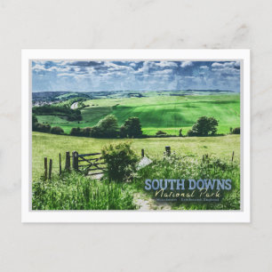 SOUTH DOWNS NATIONAL PARK - BRIGHTON - ENGLAND POSTCARD