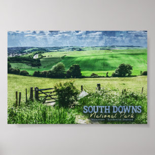 SOUTH DOWNS NATIONAL PARK - BRIGHTON - ENGLAND POSTER
