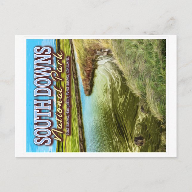 SOUTH DOWNS NATIONAL PARK - EAST SUSSEX ENGLAND POSTCARD (Front)