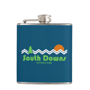 South Downs National Park Retro Hip Flask